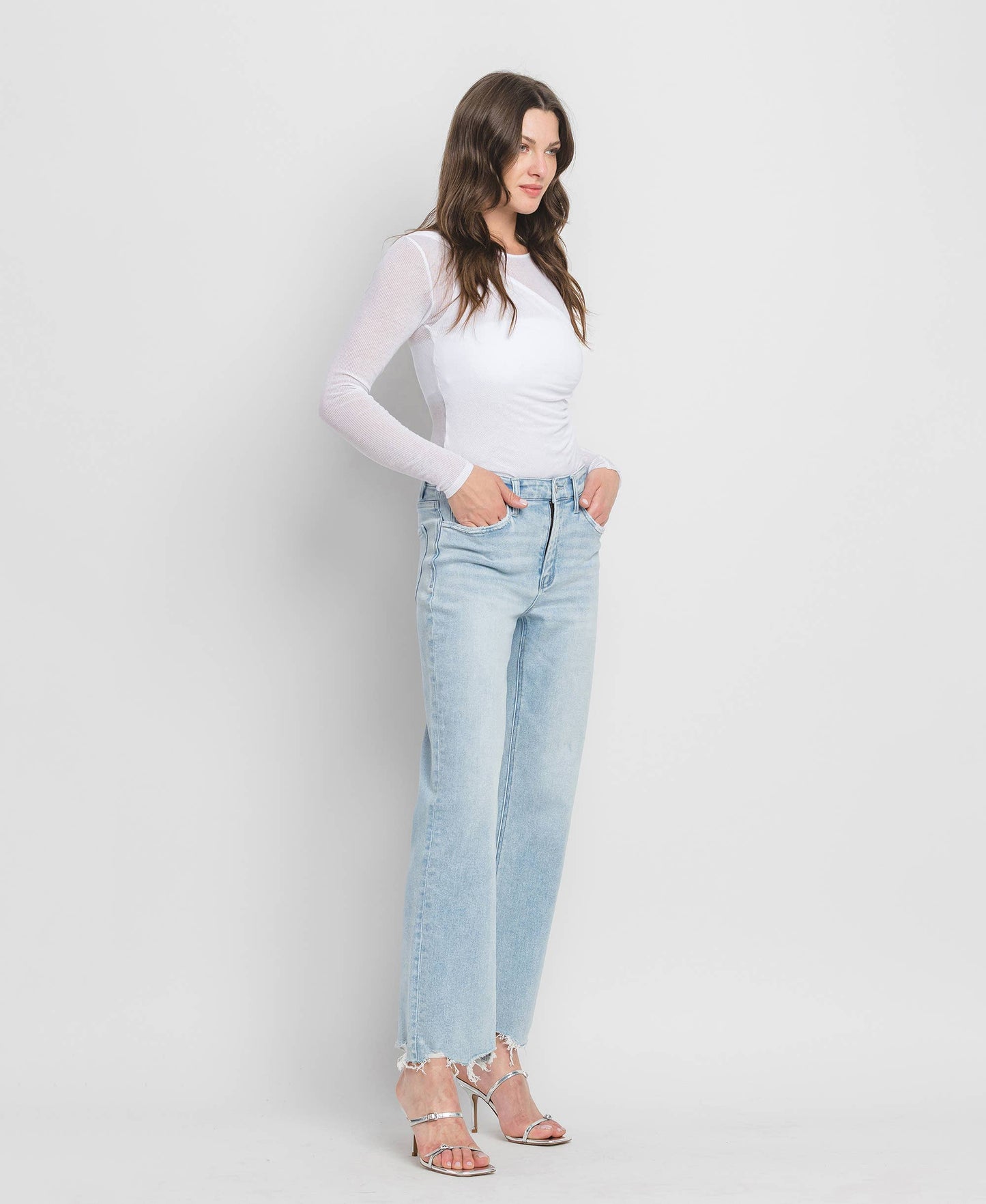 On Trend Slim Wide Leg Jeans