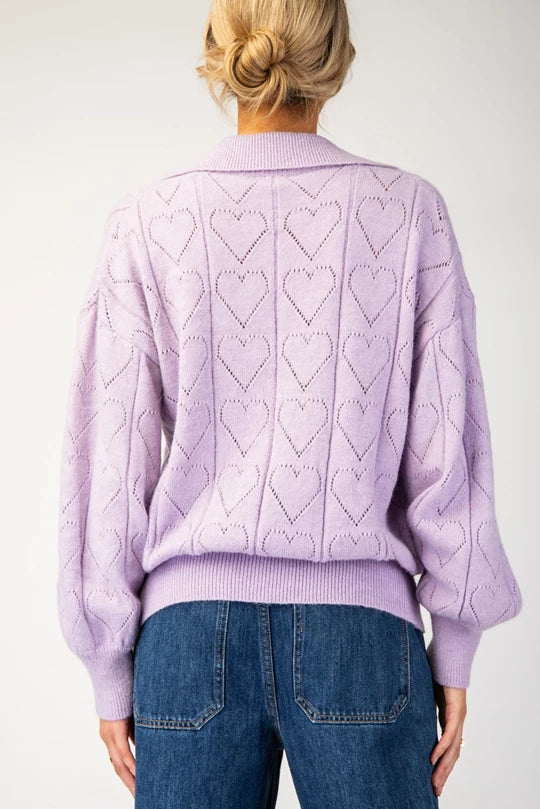 Briley Heart Sweater (Lavender)