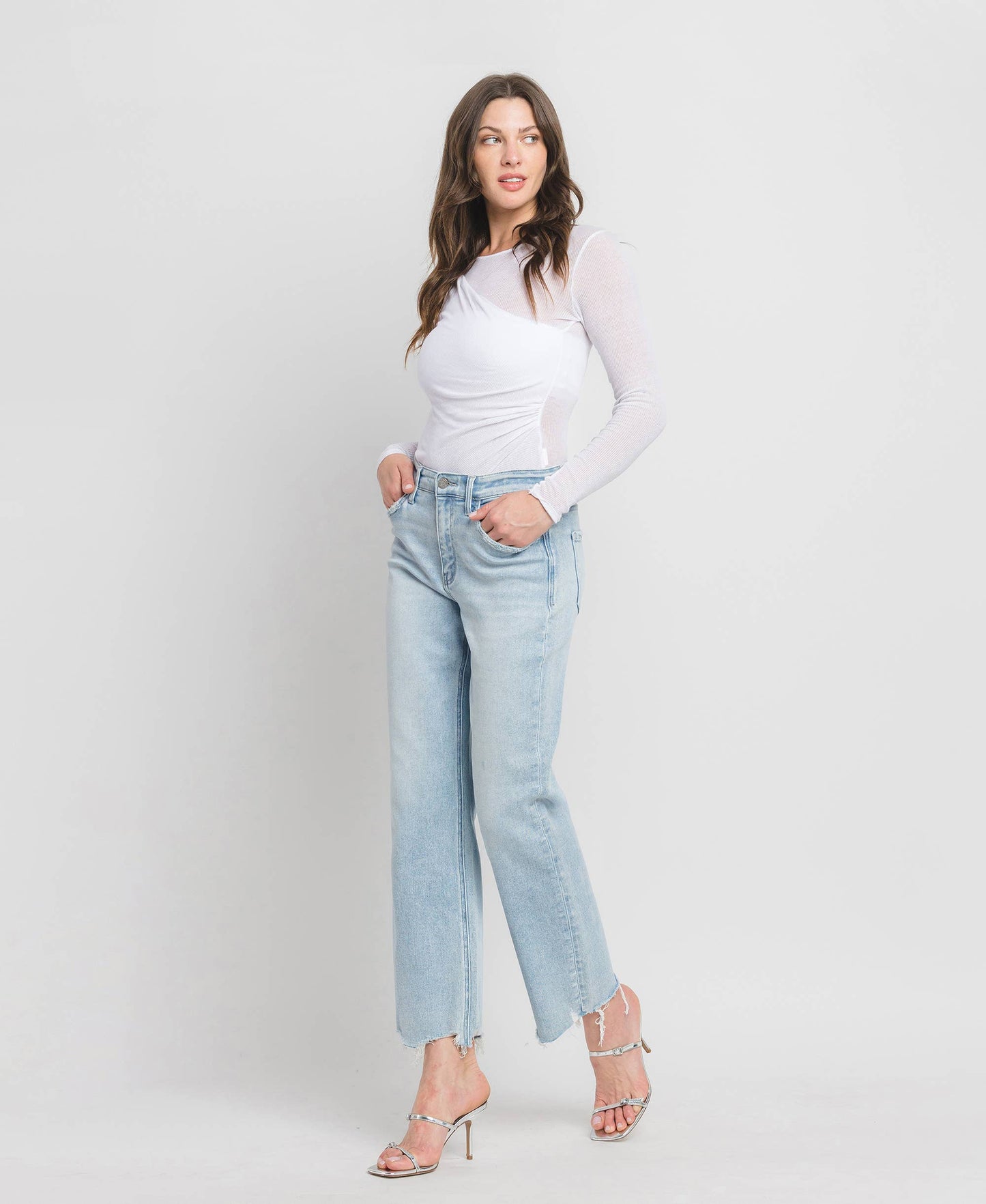 On Trend Slim Wide Leg Jeans