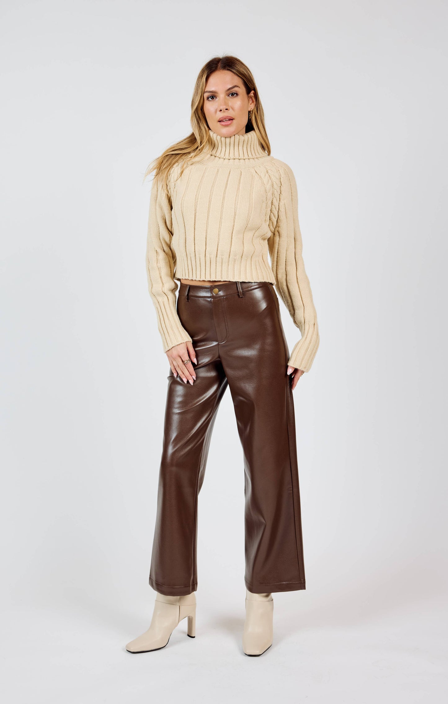 Serena Turtle Neck Crop Sweater