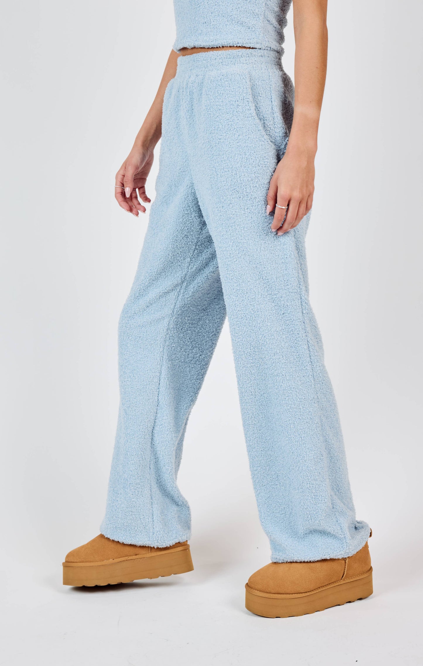 Mind You Cozy Wideleg Pants (Blue)