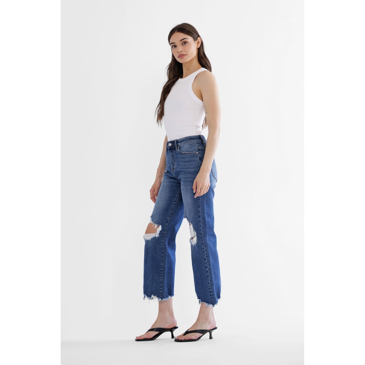 90’s Vintage Flare Crop (dark)