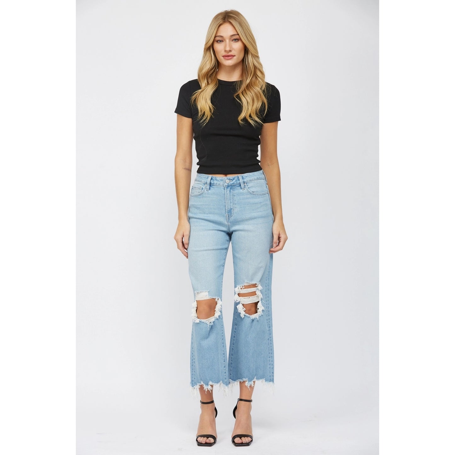 90’s Vintage Flare Crop (Lightwash)
