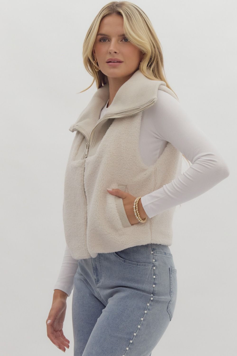 Ivory Sherpa Vest