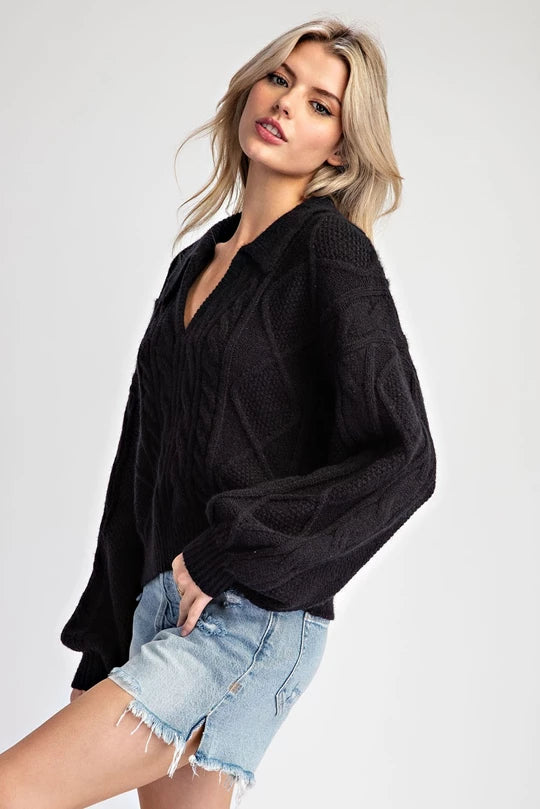 Jill Textured Sweater (Black)