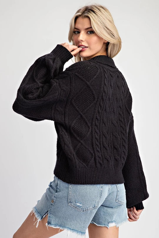 Jill Textured Sweater (Black)