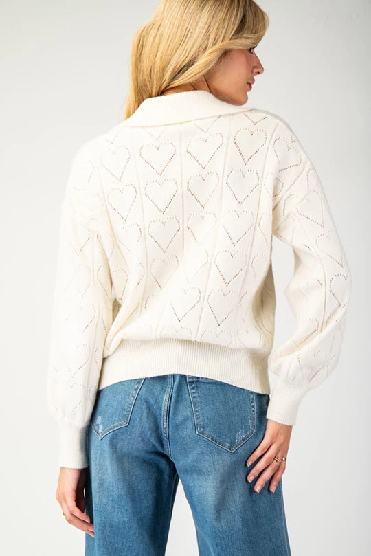 Briley Heart Sweater (Ivory)