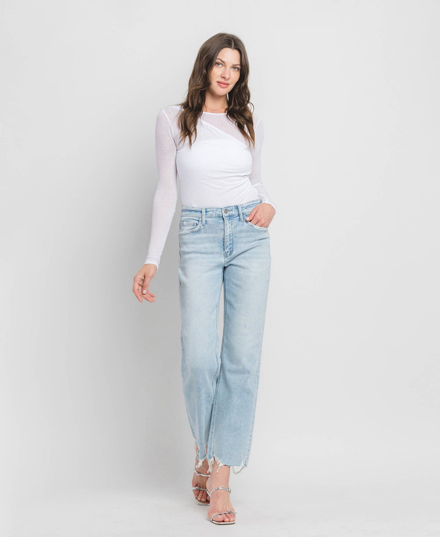 On Trend Slim Wide Leg Jeans