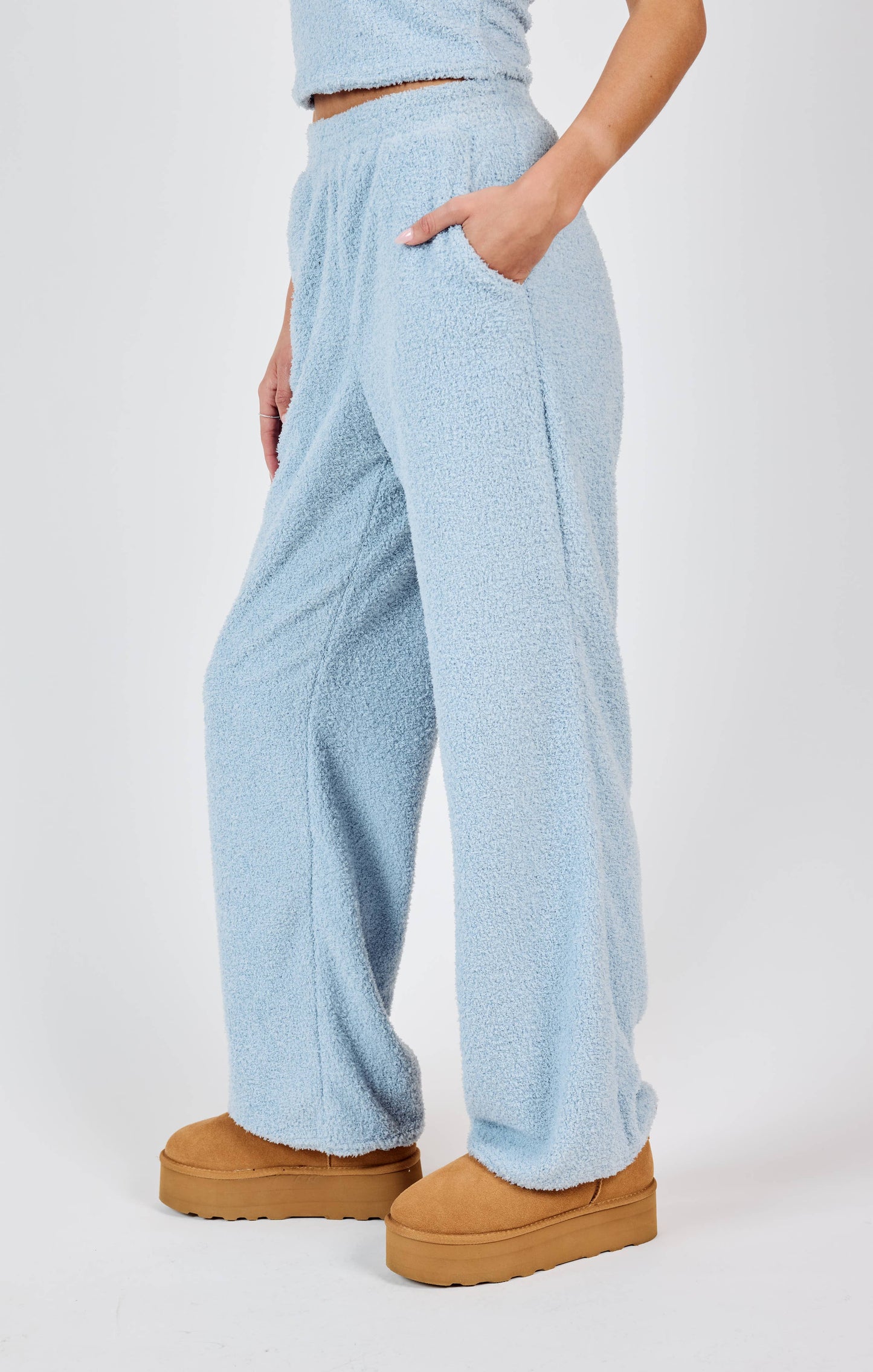 Mind You Cozy Wideleg Pants (Blue)