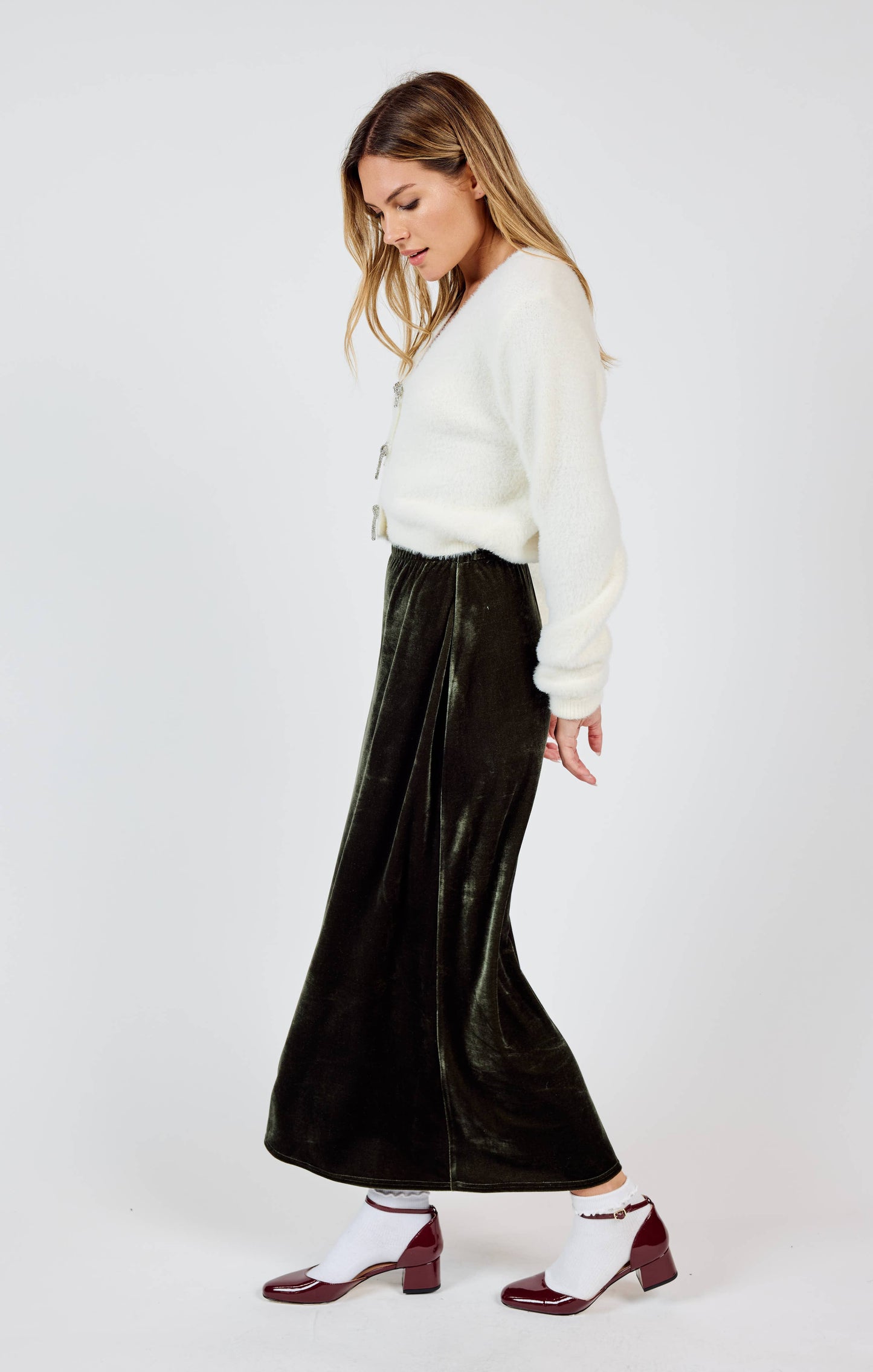 Midnight Oil Velvet Maxi Skirt