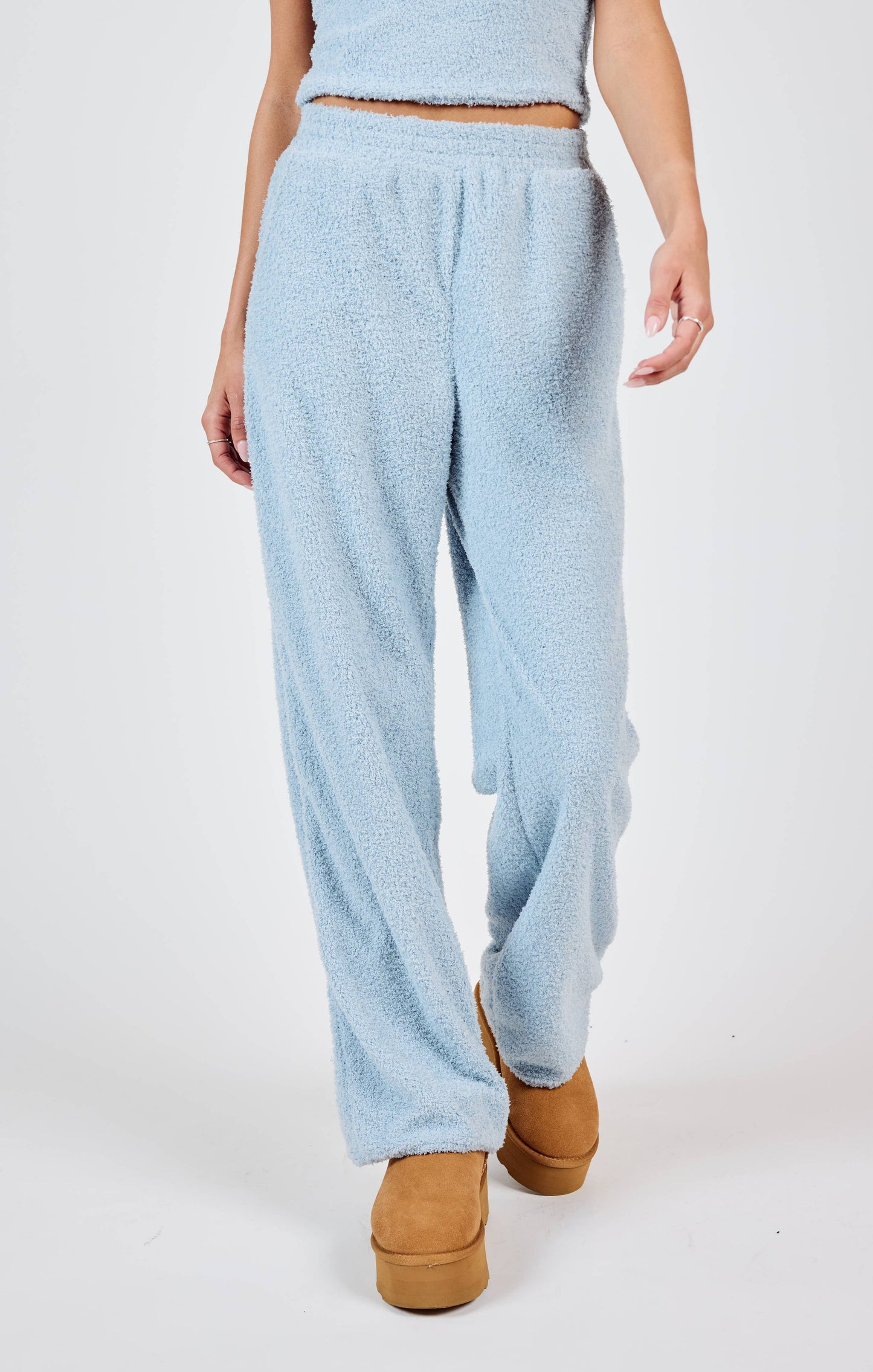 Mind You Cozy Wideleg Pants (Blue)