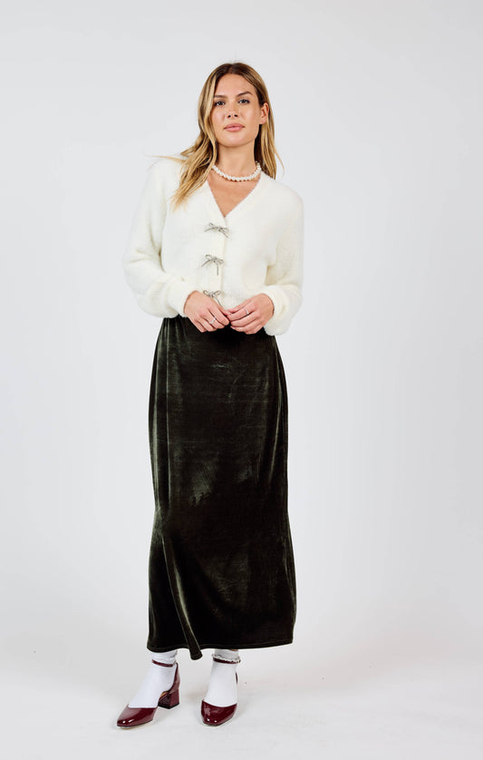 Midnight Oil Velvet Maxi Skirt